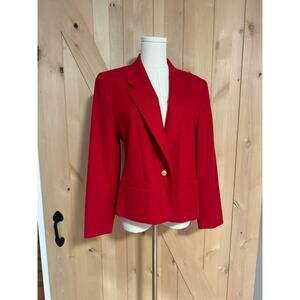 Vintage Pendleton | Women's Red Wool One Button Blazer | Size 8 Petite